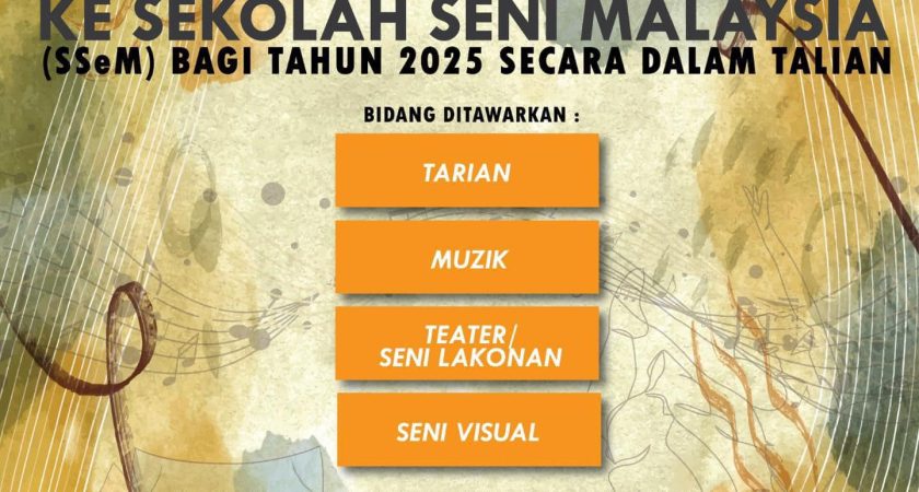 Permohonan Kemasukan Murid Ke Tingkatan 1 Sekolah Seni Malaysia / Program Pendidikan Seni (SSeM/PPS) Ambilan Tahun 2025